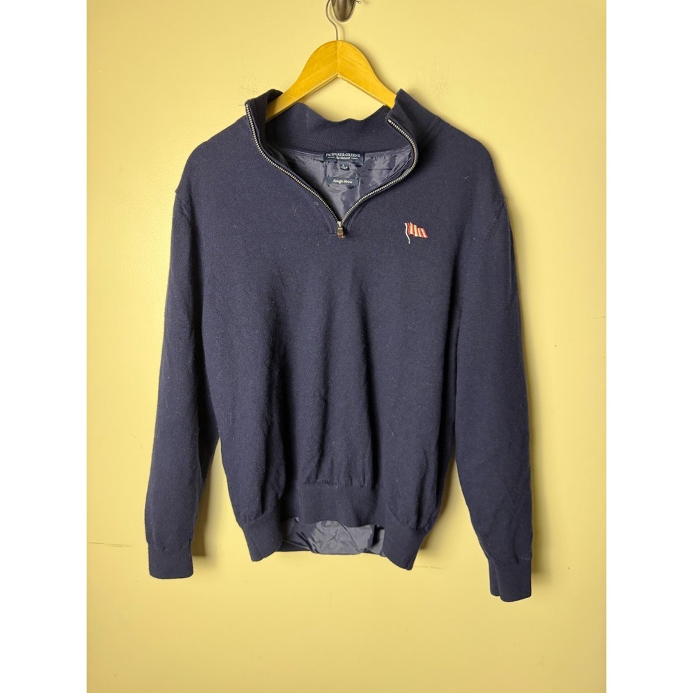 Fairway and Greene 1/4 Zip Golf Pullover Sweater Mens L Blue Golf